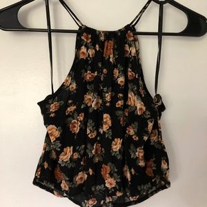 Floral Halter Crop Top S